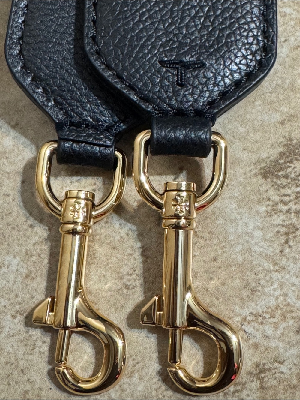 Tory Burch BLACK Adjustable Crossbody Strap with Gold Hardware. NIP - Picture 3 of 7